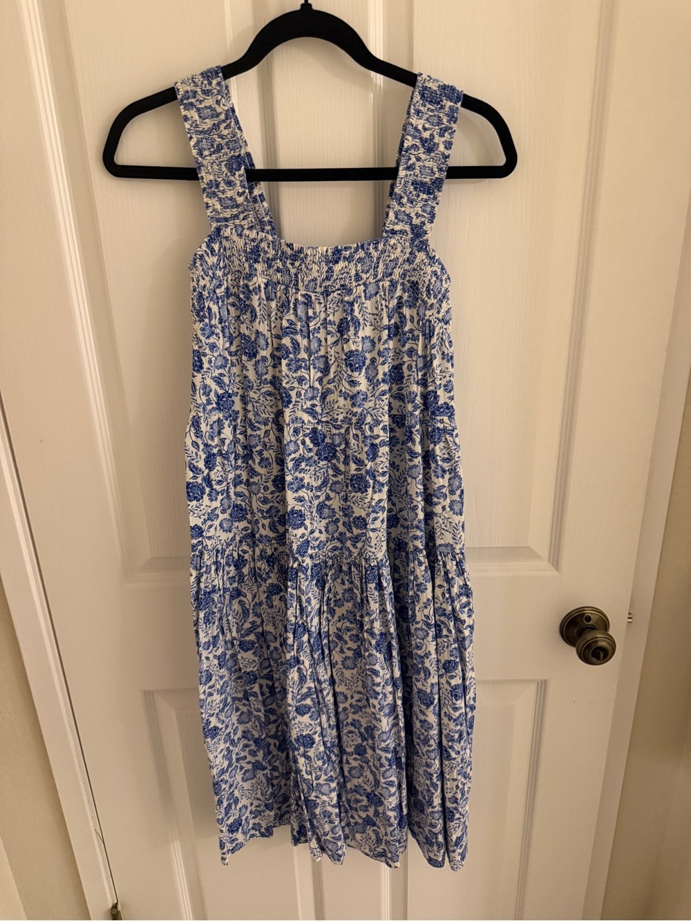 Old Navy Blue and White Floral Midi Sundress
